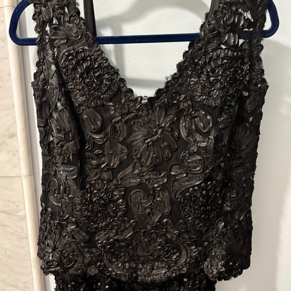 Vintage Black Floral Lace Dress